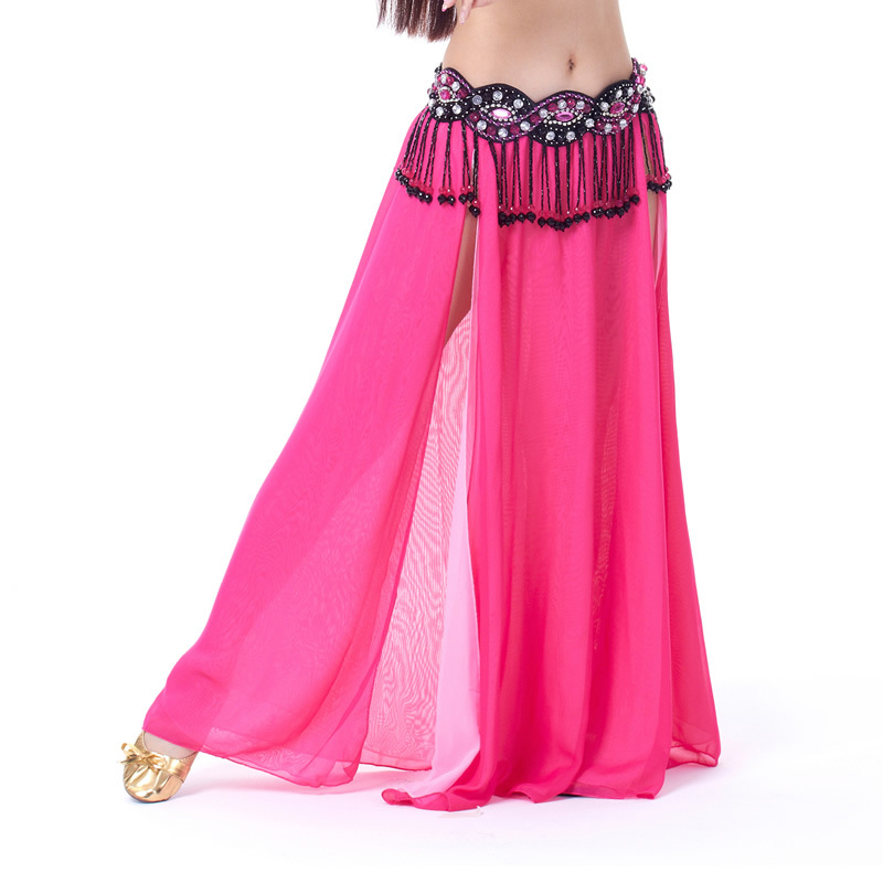 2018 Belly Dance Costume Skirt Performance Belly Dance 2 Side Slits Skirt Sexy Women Oriental